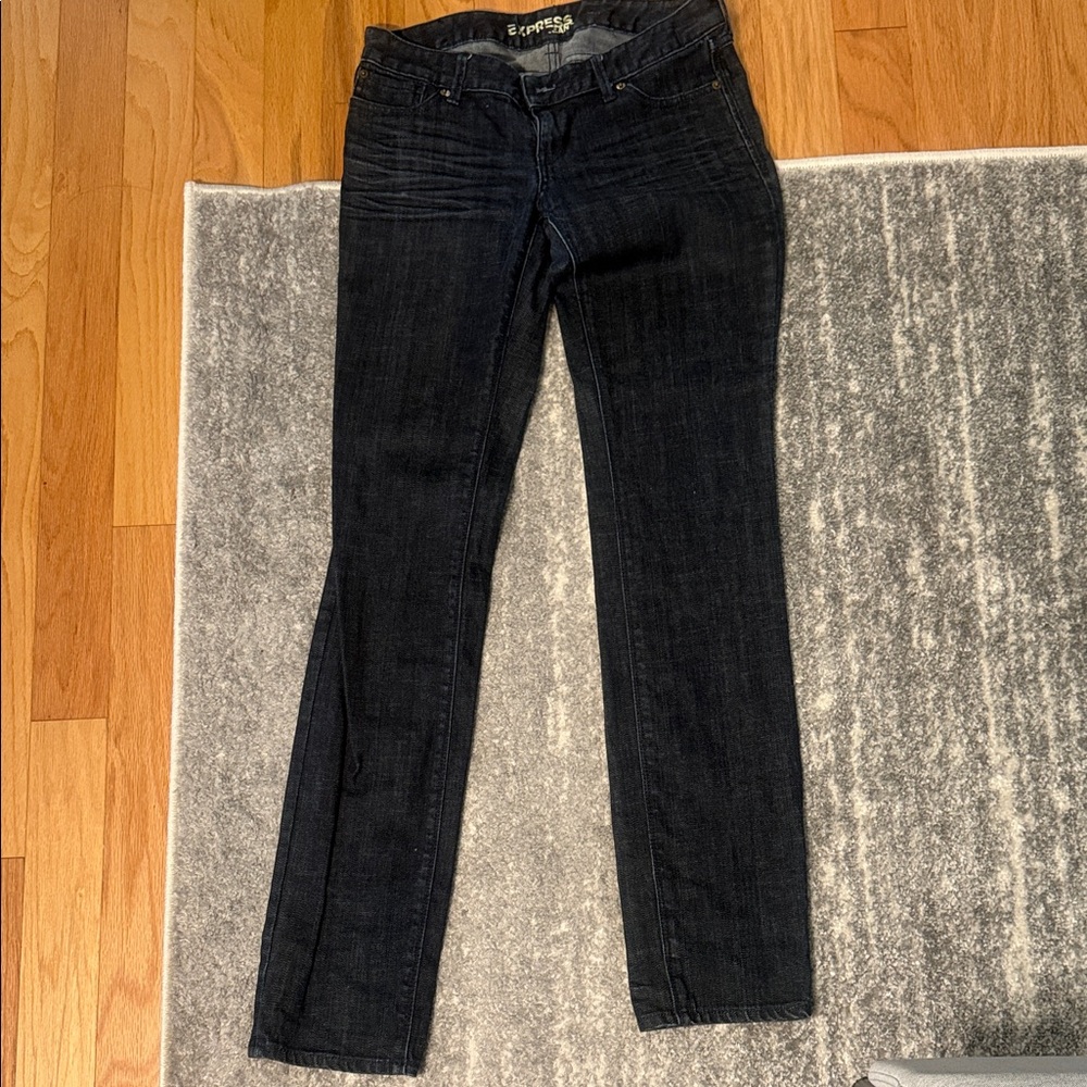 Express Women's Dark Blue Skinny Jeans